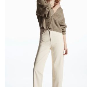 COS Cream Tapered Leg High-rise Jeans Size 8